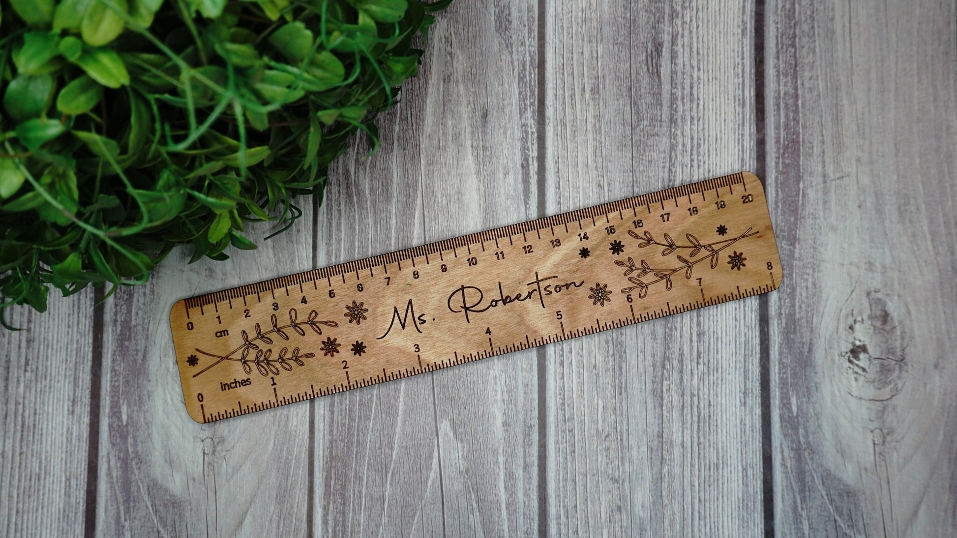 Personalized Engraved Wooden Teacher or Student Rulers