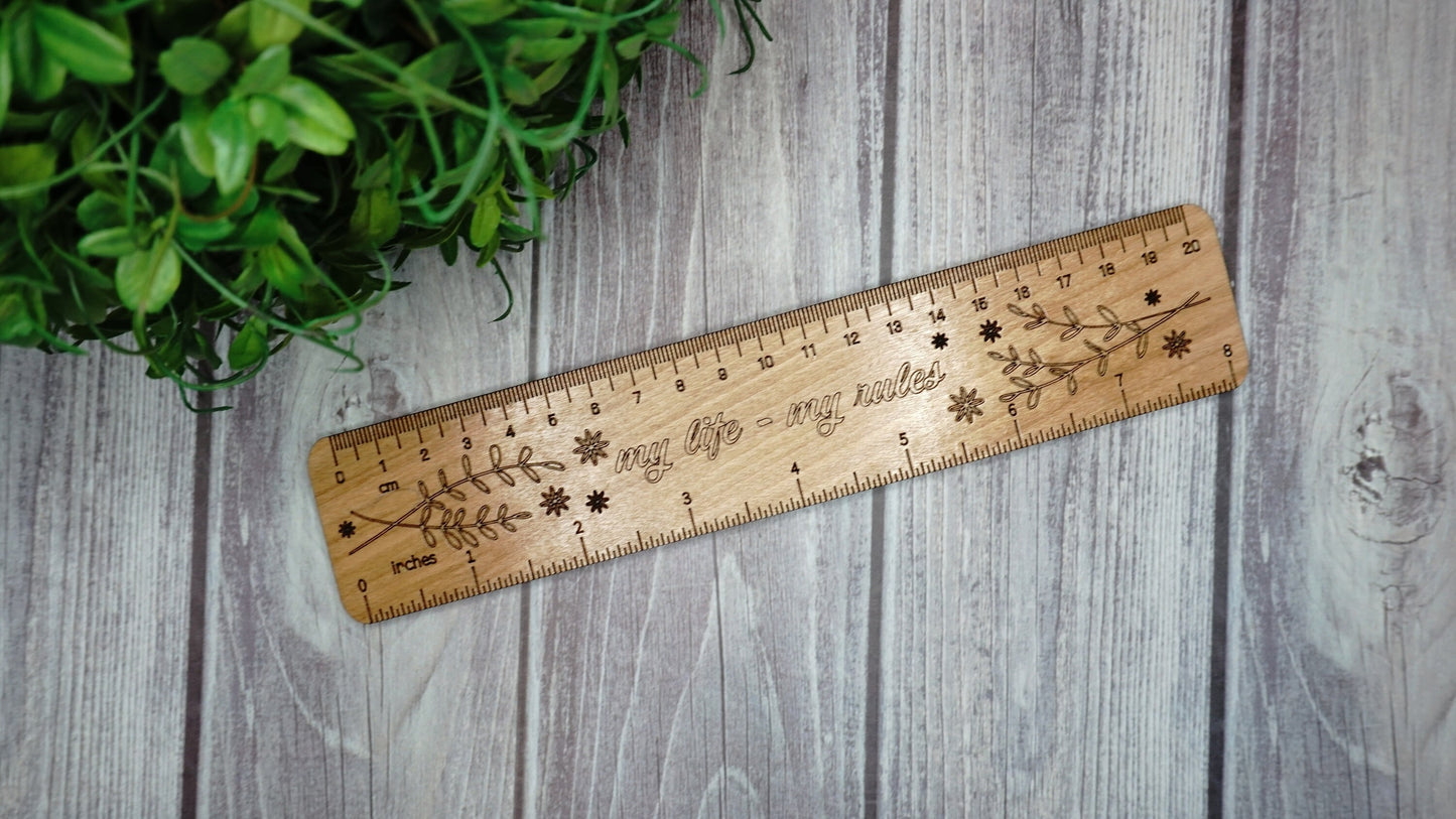 Personalized Engraved Wooden Teacher or Student Rulers