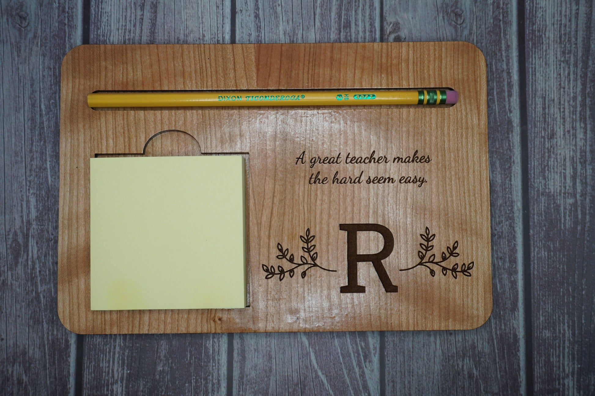 Personalized Laser Cut and Engraved Desk Tray