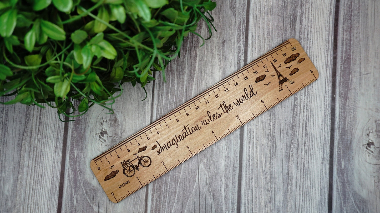 Personalized Engraved Wooden Teacher or Student Rulers