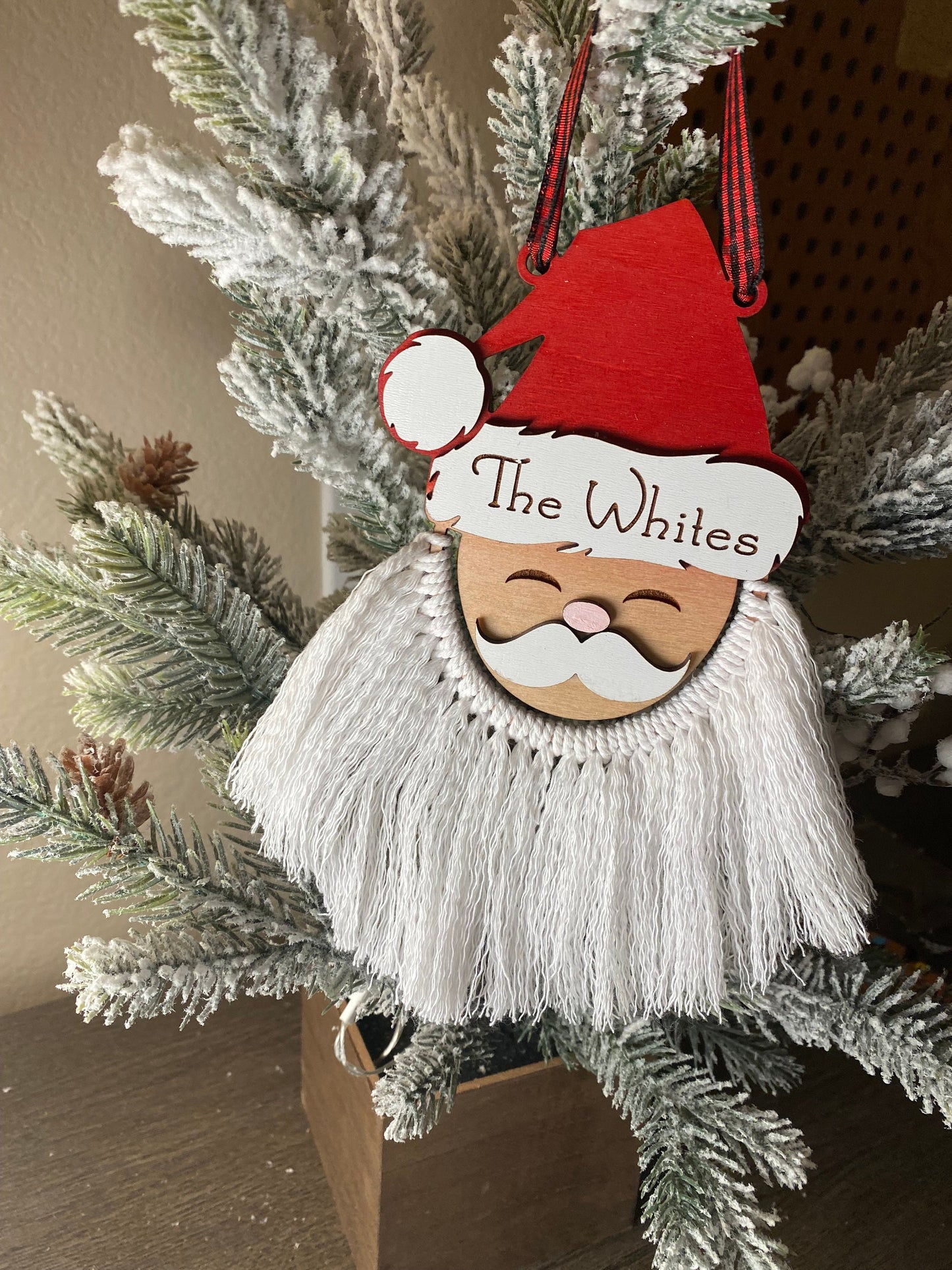 Santa's Beard Laser Cut Macrame Ornament