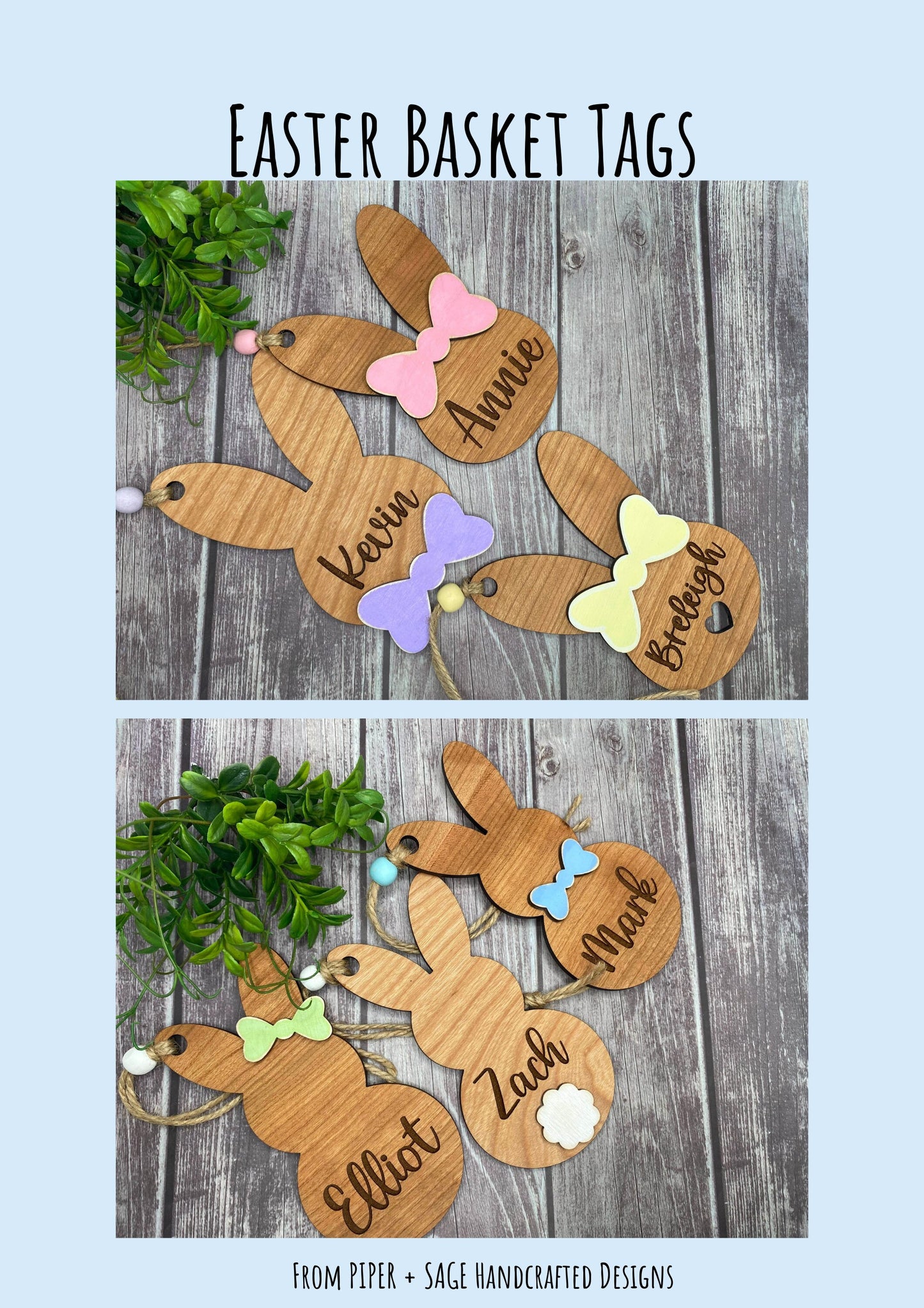 Personalized Easter Bunny Basket Tags